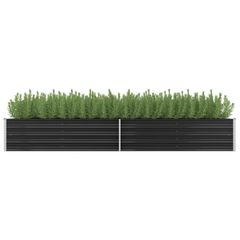 Garden Raised Bed Anthracite 320x80x45 cm Galvanised Steel