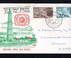 1967 Ireland International Tourist Year Commemorative Stamps Illustrated PhilArt First Day Cover (FDC) with Baile Atha Cliath (Dublin) steele cancel