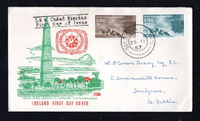 1967 Ireland International Tourist Year Commemorative Stamps Illustrated PhilArt First Day Cover (FDC) with Baile Atha Cliath (Dublin) steele cancel