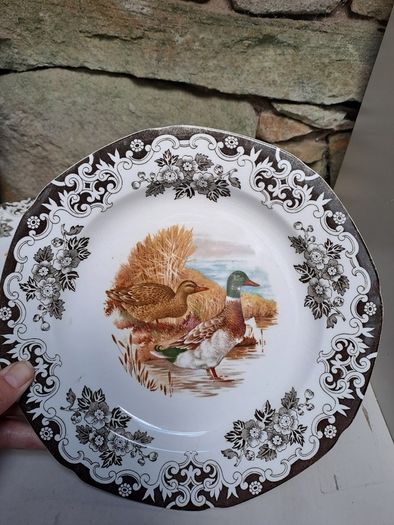 2 Burleigh ducks and fowl plates
