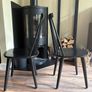 Solid Wood Dining Table (120 x 79 cm) & Matching Black Chairs Image 4