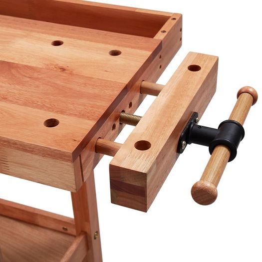 Carpentry Workbench with Drawer and 2 Vices Hardwood