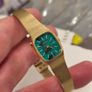 Longines Ladies Gold Tone Emerald Green Dress Watch - Manual Winding. Stunning Condition Image 9