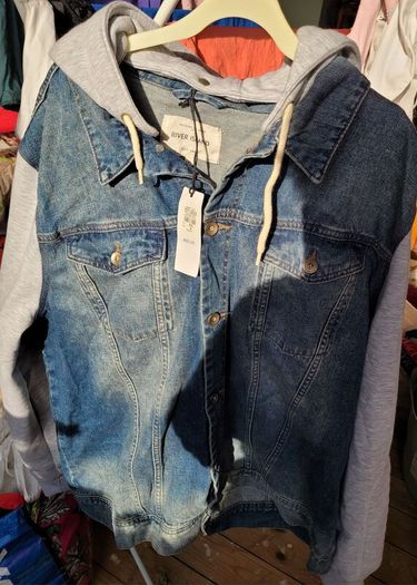 Brand New River Island Mens Hooded Denim Jacket - Size XXL
