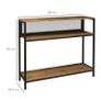 Sideboard Console Table Hall Shelf, Industrial Design, 100 cm x 29.5 cm x 90 cm, Brown + Black Image 2