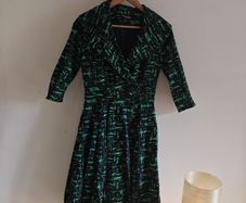 Trashy Diva by Candice Gwinn Vintage Style Green & Black Midi Dress