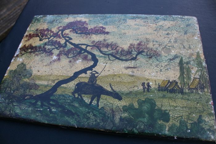 Antique two Asian Paintings 11.4" x 8"   11,5 x 8"