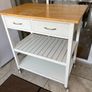 White wooden Kitchen island / utility trolley Image 3