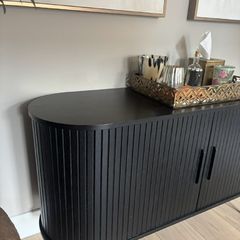 Black Sideboard -  Black Oak Tambour