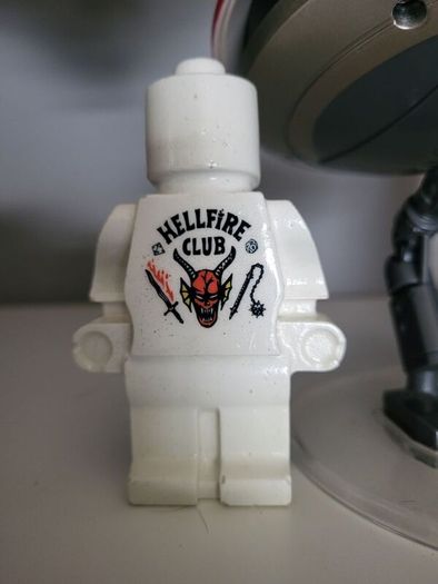 Handmade White Concrete Hellfire Club Stranger things Decorative Lego Man