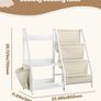 3-Tier Kids Bookshelf, Toy Storage Organizer for Toddler, Book Shelf for Kids Rooms with Sling Book Rack and Storage Bag, Kids Storage Book Shelves for Kids Room, Playroom, Kindergarten, Nursery Image 2