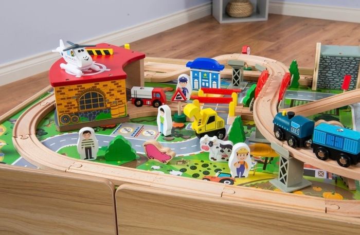 Squirrel Play Wooden Train Set Table