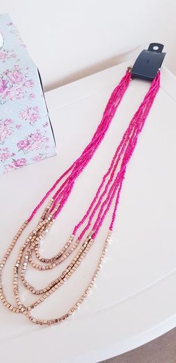 Pink & Gold Costume Necklace