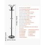 Freestanding Coat Rack, Metal Coats Rack Stand with Umbrella Holder, Stable Marble Base & 14 Hooks, Hall Coat Tree for Entryway Image 4