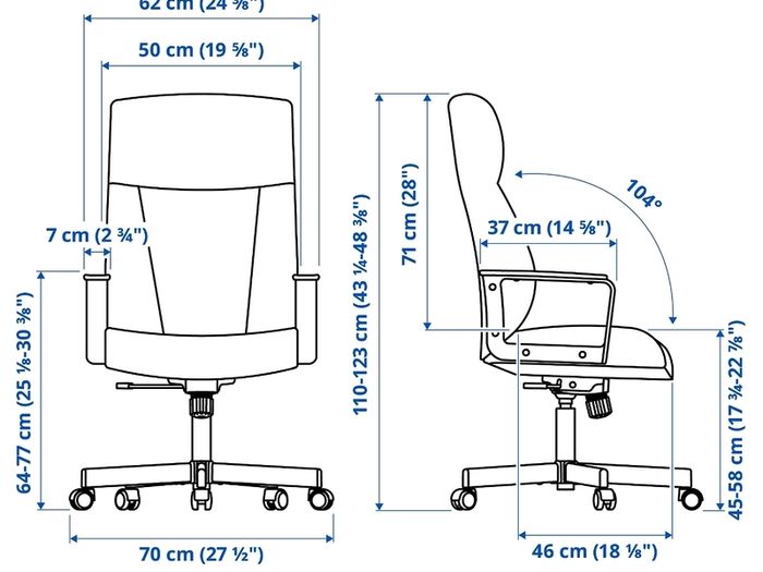 IKEA office chair MILLBERGET Swivel Chair  Murum Black