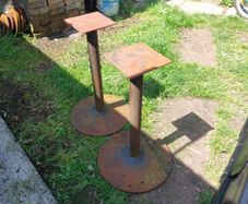 two cast iron table bases 25ins high Base diameter 17ins 25euro for both