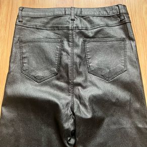QUIZ Black Faux Leather Skinny Jeans, NEW size 6