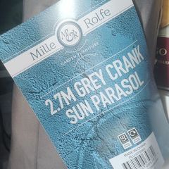 Parasol. 2.7M Crank Sun Parasol - Grey