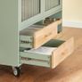 Kitchen Island portable With Wine Glass Holder Kitchen Cabinet Image 7