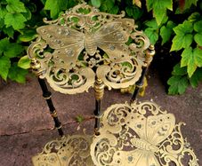 Antique art noveau butterfly brass plant stand