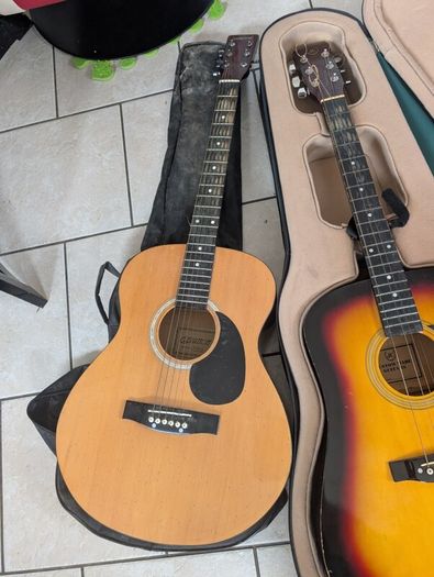 Three acoustic guitars