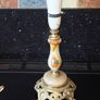 3X Antique Table Lamps - Italian Onyx Marble & Japanese Chokin Art Image 2