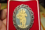 Unique Item: Vintage St Christopher Cameo Brooch