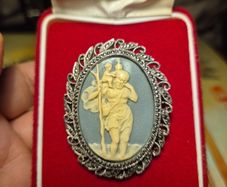 Unique Item: Vintage St Christopher Cameo Brooch