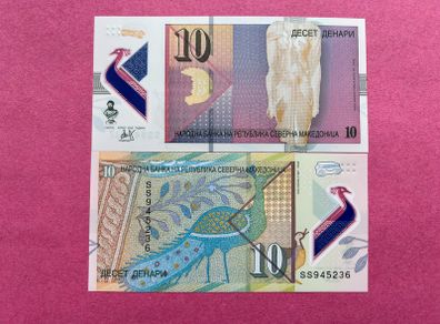 North  Macedonia 10 Denari 2020    ( Uncirculated )PICK 27a Polymer / Plastic Prefix Ss Replacement
