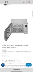 Smeg 34L combi microwave