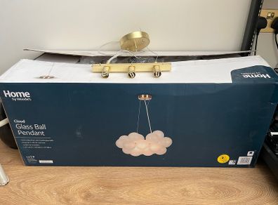 Woodie's Glass Cloud Pendant Satin Brass