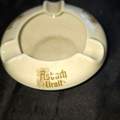 Beautiful Old Heinrich Germany Porcelain Ashtray featuring the Asbach Uralt Advertising Brandy, Postage Available