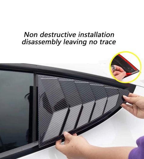 Tesla Model 3 Rear Side Window Cover Louver Sport Style 2017-2026 Accessories