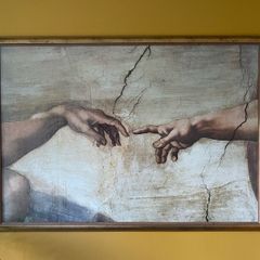Large Framed Reproduction of Creation of Adam