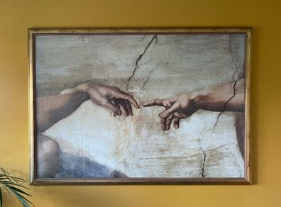 Large Framed Reproduction of Creation of Adam