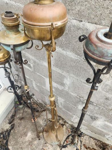 Victorian telescopic oil lamps