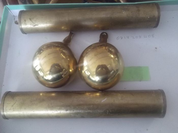 4  antique brass waights for a grand father clock