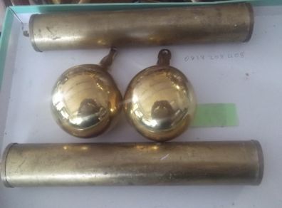 4  antique brass waights for a grand father clock