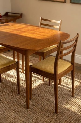 Mid Century G Plan Teak Extending Dining Table & 4 Matching Chairs