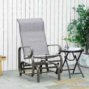 Outdoor Gliding Rocking Chair with Sturdy Metal Frame, Patio Comfortable Swing Chair for Garden, Backyard, Grey