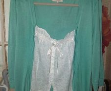 John Rocha Blue Lace Detail Top , UK 18 ,Excellent Condition