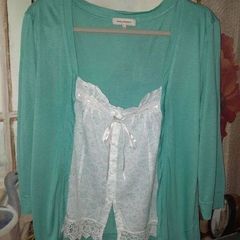 John Rocha Blue Lace Detail Top , UK 18 ,Excellent Condition