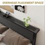 King Size Bed Frame with Wooden Storage Headboard, Metal Bed Frame King Size Bed Base/Mattress Foundation, Enhanced Support Noise Free, Black Image 5