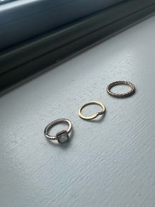 3 plated rose gold Pandora rings