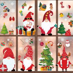 400 Pcs Christmas Window Stickers 12 Sheets Reusable Christmas Window Decorations Gnome Christmas Decorations for Windows Gonk Window Christmas Decorations Home (FREE POSTAGE)