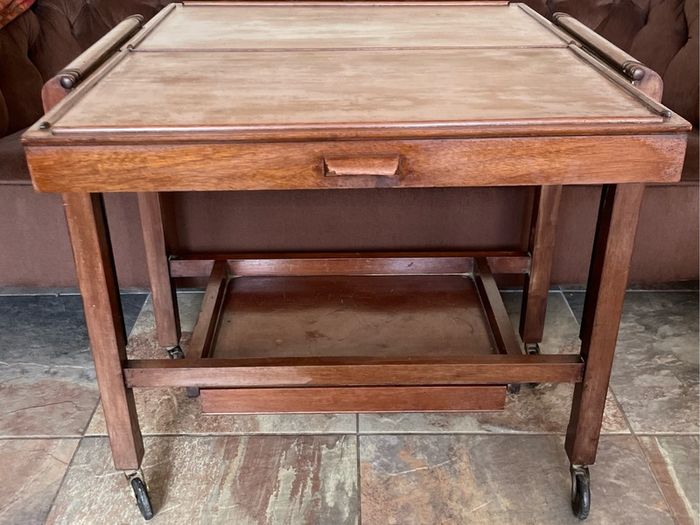 Antique Art Deco Metamorphic Side Table Tea Trolley 1920s