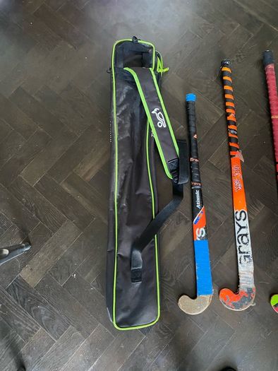 Hockey sticks;  bags & shin guards