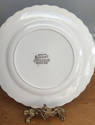 Vintage Myotts Bouquet Plates -Franciscan English Transferware China - Dinner 10 inch