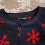 Dunnes fleecy navy pyjamas with red snowflakes Image 3