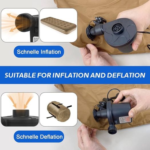 NEW SALE | 220V AC/150W 50/60Hz portable quick fill AC Inflator Deflator with 3 Nozzles Pump for Bed Mattress Inflatables Paddling Pool Beach Toys
